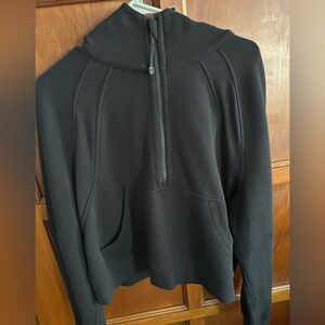 lululemon black quarter zip scuba hoodie m/l